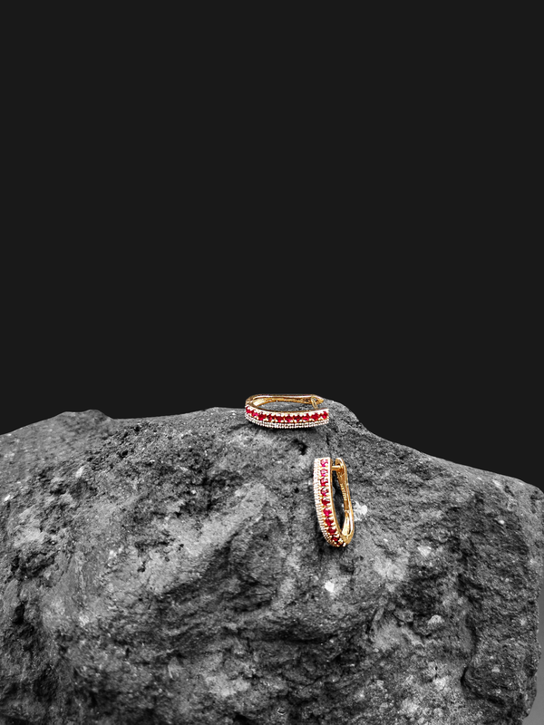 Aretes de rubí