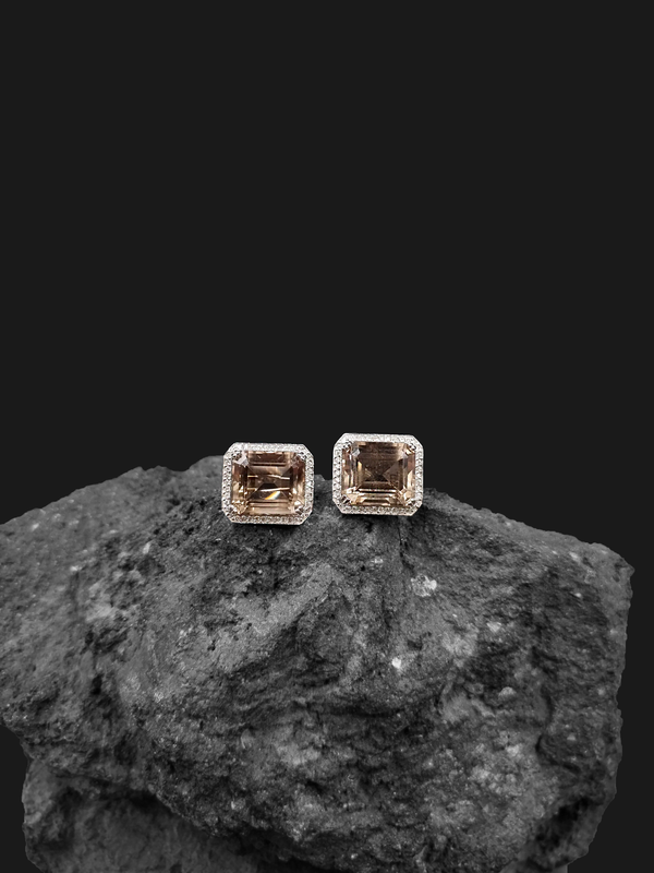 Aretes Cuarzo Ahumado