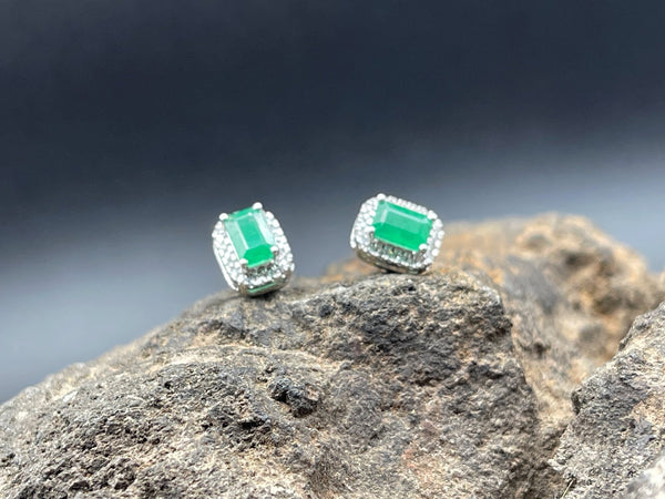 Aretes de Esmeralda con diamantes