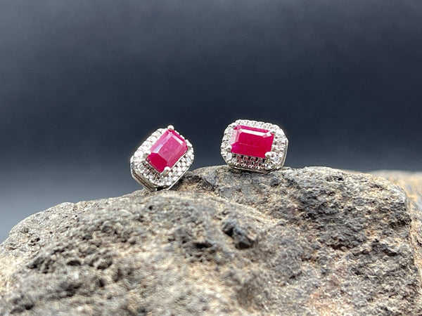 Aretes de Rubíes con diamantes