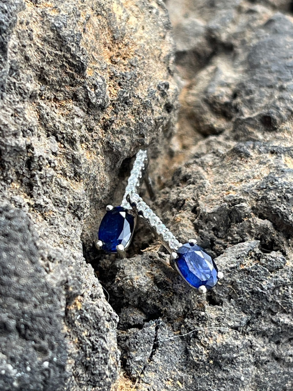 Aretes de Zafiro con diamantes